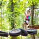 A child playing at an outdoor activity centre
