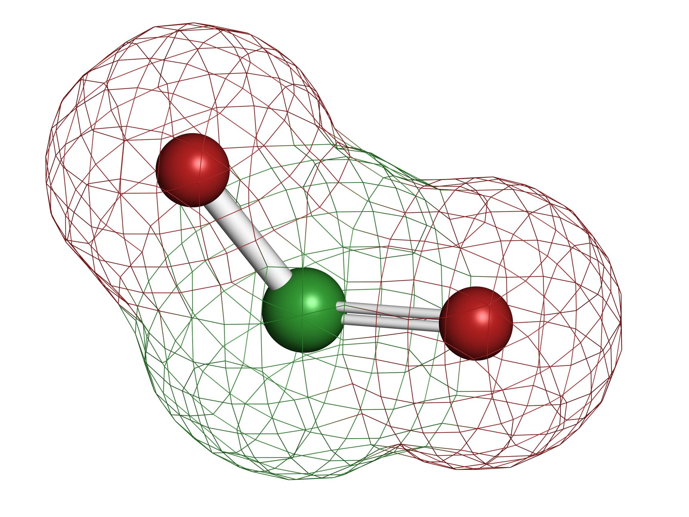 Diagram of a Chlorine dioxide molecule