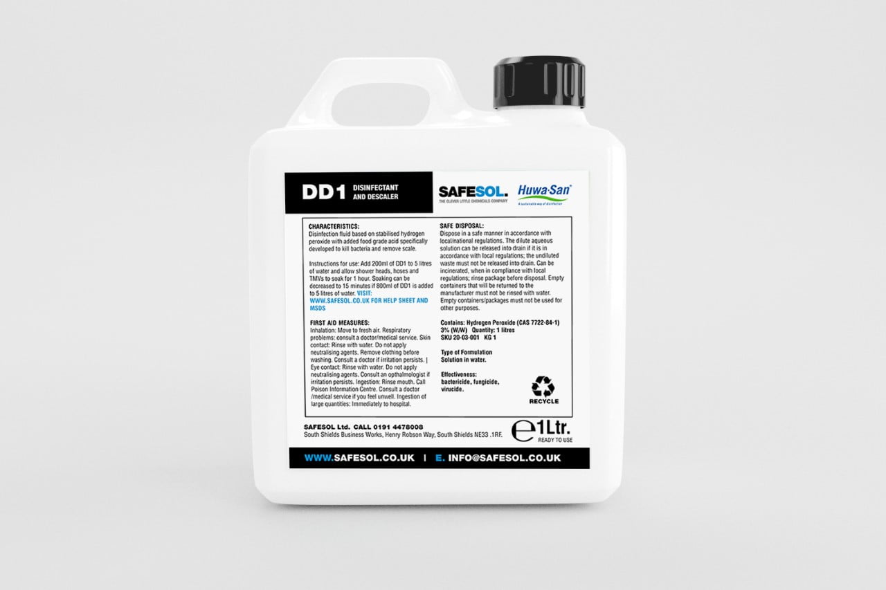Shower Disinfectant DD1 Hard water disinfectant suitable for showers